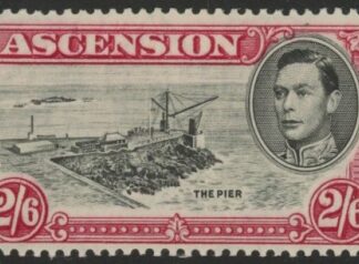 1938 Ascension  SG.45  2/6d black & deep carmine. mounted mint.
