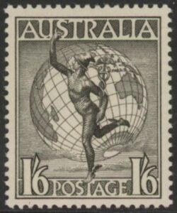 1956 Australia SG.224e 1/6d blackish brown. no wmk. U/M (MNH)