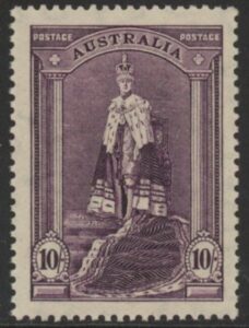 1948 Australia SG.177a 10/- dull purple 'thin ordinary paper' . U/M (MNH)