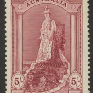 1938  Australia  SG.176  5/- claret. U/M  (MNH)