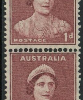 1942  Australia  SG.181a  1d maroon. coil pair. U/M  (MNH)