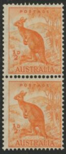 1942 Australia SG.179b ½d orange. coil pair. U/M (MNH)