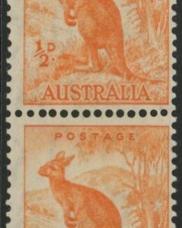 1942  Australia  SG.179b  ½d orange. coil pair. U/M  (MNH)