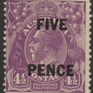 1930 Australia  SG.120  5d on 4½d violet.  mounted mint.