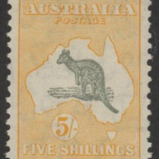 1932 Australia  SG.135  5/- grey & yellow . mounted mint.