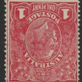 1916 Australia  SG.47hw  1d scarlet Inverted wmk. 'compartment lines'. mounted mint.