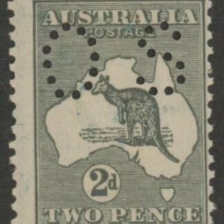 1914 Australia  SG.O18  2d grey 'OS' perfin. mounted mint.