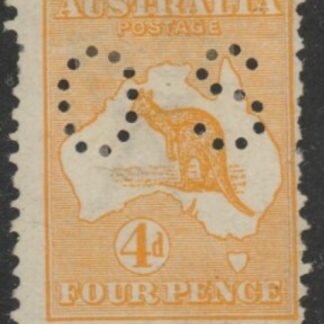 1914 Australia  SG.O21  4d orange 'OS' perfin. mounted mint.
