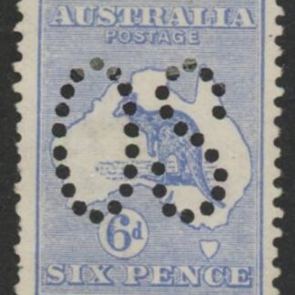 1913 Australia  SG.O8  6d ultramarine die II, 'OS' perfin. mounted mint.