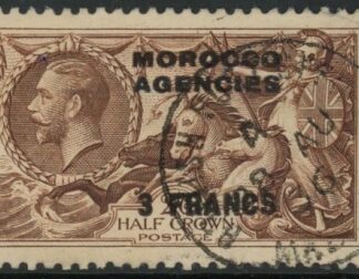 Morocco Agencies -  'French'  SG.225  3F on 2/6d chocolate-brown. very fine used.