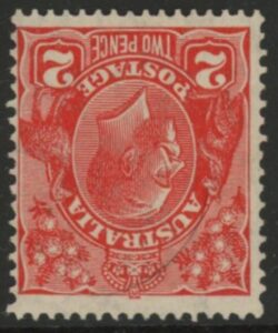 1931 Australia SG.127w 2d golden scarlet. inv. wmk. mounted mint.