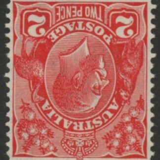 1931  Australia  SG.127w  2d golden scarlet. inv. wmk. lightly mounted mint.