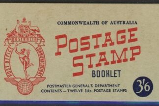 1953  Australia  SB.31a 3/6d booklet with wax interleves, contains SG262a 2x panes of 6. U/M (MNH)
