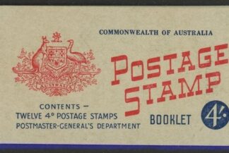 1957  Australia  SB.34a 4/- booklet with wax interleves, contains SG313ab 2x panes of 6. U/M (MNH)