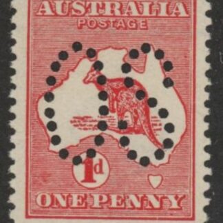 1913  Australia  SG.O2 1d red  perfin OS  U/M (MNH).