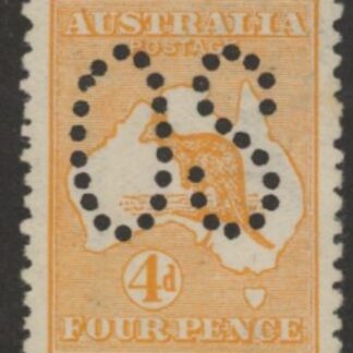 1913  Australia  SG.O6 6d orange Die II perfin OS  lightly mounted mint.