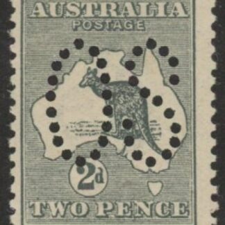 1913  Australia  SG.O3 2d grey Die I perfin OS  mounted mint.