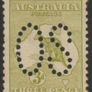 1913  Australia  SG.O5 3d olive Die I perfin OS U/M (MNH)
