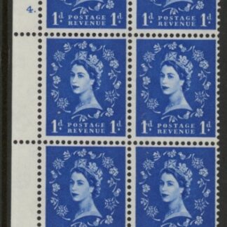 S24 1d crowns wmk. violet phos  Cyld. 4 dot perf P/E U/M (MNH)