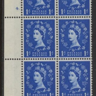 S24 1d crowns wmk. violet phos  Cyld. 4 dot perf P/E U/M (MNH)