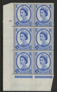 S91 4d crowns wmk. violet phos  Cyld. 18 dot perf E/I U/M (MNH)