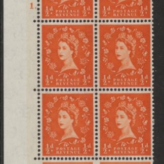 S10  ½d crowns wmk. Cyld. 1 dot. blue phos. perf E/I  U/M (MNH)
