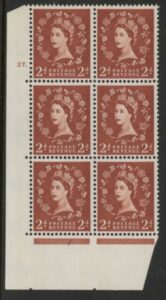 S49 2d crowns wmk. Cyld. 27 dot. violet phos. perf E/I U/M (MNH)