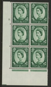 S144 1/3d crowns wmk. Cyld. 2 dot . perf E/I U/M (MNH)