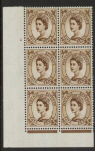 S103 5d crowns wmk. violet phos. perf E/I. Cyld. 1 no dot . perf E/I U/M (MNH)