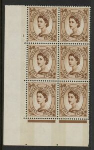 S103 5d crowns wmk. violet phos. perf E/I. Cyld. 1 no dot . perf E/I U/M (MNH)