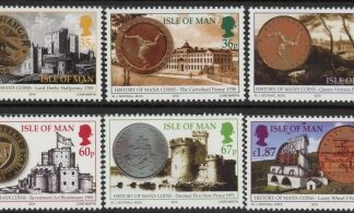 2010 Isle of Man. SG.1603-8. History of Manx Coins. Face value £4.40  U/M (MNH)