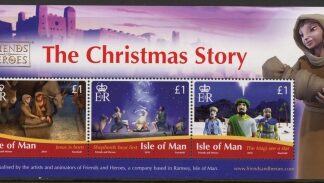 2010 Isle of Man. MS.1624 Friends & Heroes  The Christmas Story.  Face value £3.00  U/M (MNH)