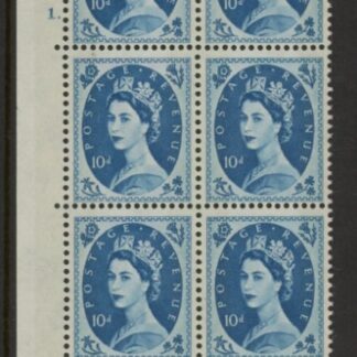 S133 10d crowns wmk. violet phos.  Cyld. 1 dot perf E/I  U/M (MNH).