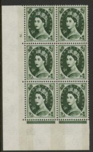 S128 9d crowns wmk.violet phos. Cyld. 2 no dot perf E/I U/M (MNH).