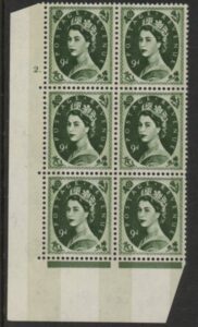 S128 9d crowns wmk.violet phos.  Cyld. 2 dot perf E/I    U/M (MNH).
