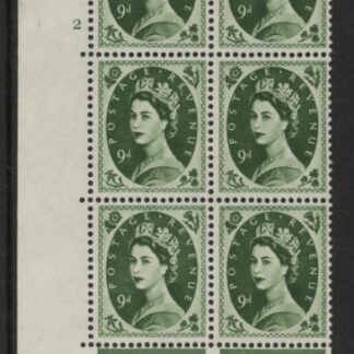 S127 9d crowns wmk.  Cyld. 2  dot perf E/I    U/M (MNH).