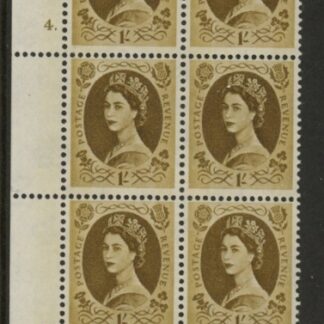 S140  1/-  crowns wmk. violet phos.Cyld. 4 dot perf P/E   U/M (MNH).