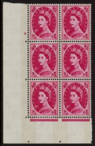 S123a 8d crowns wmk violet phos. Cyld. 4 no dot 'Diadem Flaw' perf E/I U/M (MNH).