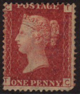 SG.43 1d rose red. corner letters 'TC' Plate 99 mint Original Gum