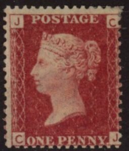 SG.43 1d rose red. corner letters 'CJ' Plate 101 mint Original Gum