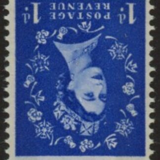 SG.611wi  1d ultramarine  2 bands (1960 Phosphor crowns. inverted wmk.) U/M (MNH)