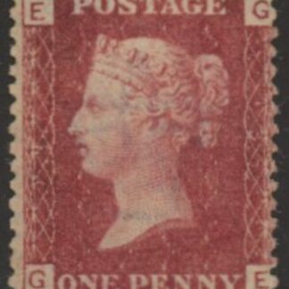 SG.43 1d rose red. corner letters 'GE' Plate 131  mint Original Gum
