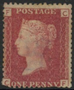 SG.43 1d rose red. corner letters 'CF' Plate 116 mint Original Gum