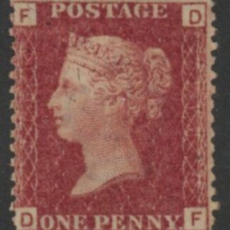SG.43 1d rose red. corner letters 'DF' Plate 216  mint Original Gum