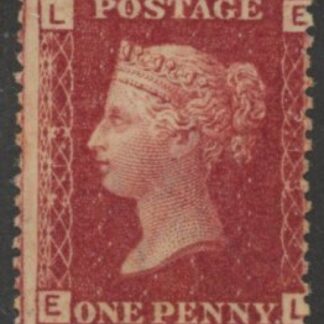 SG.43 1d rose red. corner letters 'EL' Plate 213  mint Original Gum