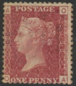 SG.43 1d rose red. corner letters 'OA' Plate 188 mint Original Gum