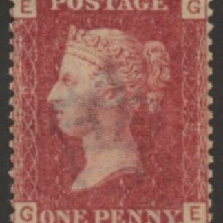 SG.43 1d rose red. corner letters 'GE' Plate 179  mint Original Gum