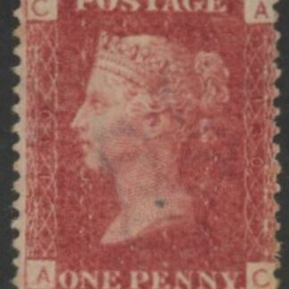SG.43 1d rose red. corner letters 'AC' Plate 130  mint Original Gum