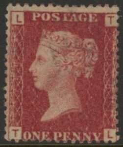 SG.43 1d rose red. corner letters 'TL' Plate 158 mint Original Gum