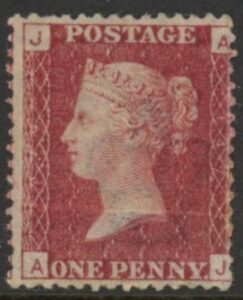 SG.43 1d rose red. corner letters 'AJ' Plate 147 mint Original Gum